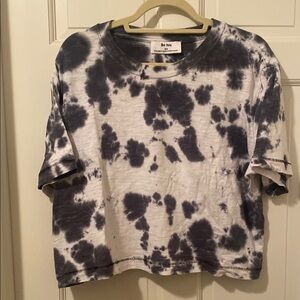 Women's Tie-Dye Top - Black and White